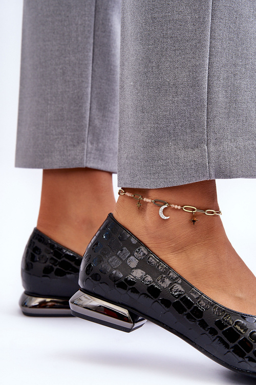 Leather Ballet Flats Black Vaani