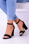 Women's Black Stiletto Sandals Suede Mondela