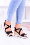 Women's Black Showen Anchor Sandals