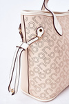Openwork Shopper Shoulder Bag NOBO K3160 Beige