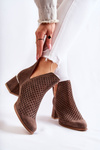 Suede Openwork boots Lewski Shoes 3165 Brown
