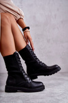 Women's Boots With A Sock On A Flat Heel Black Liam