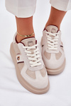 Womens Leather Sneakers On Platform Daniel Lopez Just Dare SS2D4003 Beige