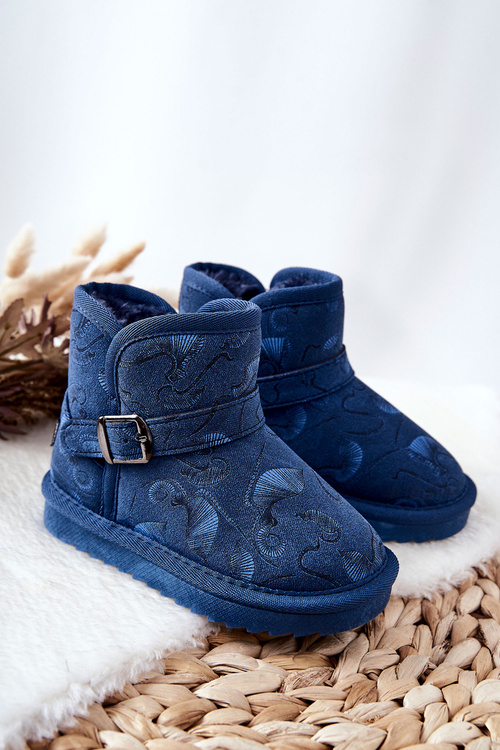 Children's Snow Boots With Fur Navy Kawai