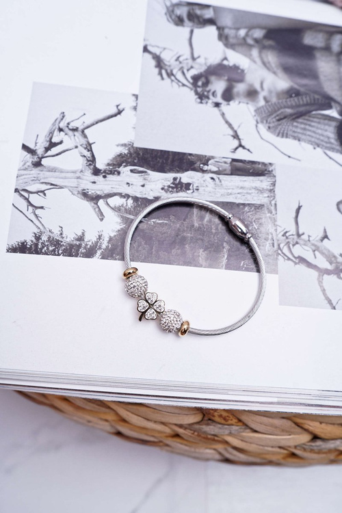 Women's Bracelet With Zircons Gold Kirby Clover