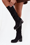 Women's insulated boots with chunky heel black Sanelle