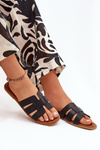 Women's Flat Heeled Sandals Black Mirona