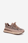 Suede Insulated Women's Sneakers on Platform Vinceza 66836 Leopard Beige