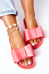 Rubber Slippers With A Bow Coral April