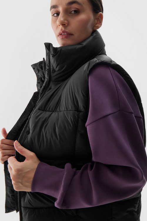 Padded Sleeveless Jacket With Synthetic Filling Black 4F 4FWAW24TVJAF140-20S