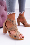 Lu Boo Beige Suede Stiletto Sandals