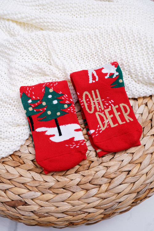 Women's Christmas Socks Anti-Slip Red OH DEER