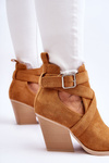 Women's Suede Cowboy Boots Camel Dennise