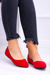 Delicate Spike Ballerinas Suede Red Dermeno