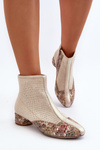 Ankle Boots with Braided Detail on Heel Maciejka 04937-22 Beige