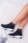 Women's Sports Shoes High Sock Black Press