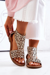Leather openwork sandals Lewski 2699/2 Gold