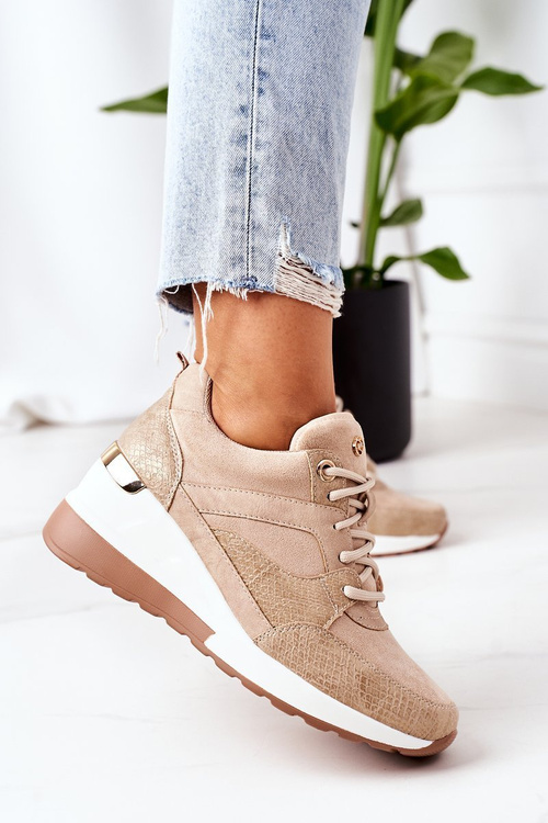Wedge Sneakers Beige Temida