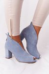 Suede Boots On A Post With A Cut-out Exquisite 1243 Blue