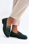 Women's Embellished Loafers Dark Green Dananei