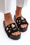 Women's Platform Sandals with Buckles Black