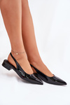 Lacquered Ballerinas On Low Heel Black Testori