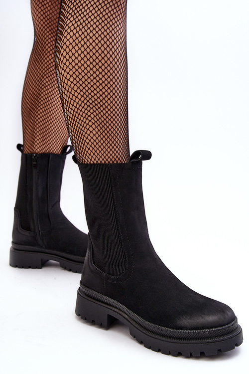 Women's Zip-up Ankle Boots Black Samil