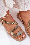 Women's Sandals With Decoration Snake Eco Suede Artiker Beige 56C1361