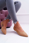 Lu Boo Women's Ballerinas Openwork Camel Dessert