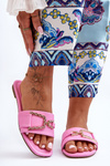 Women's Classic Slippers with Ornament Pink Impressive