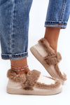 Women's Beige Slippers with Fur Sailey
