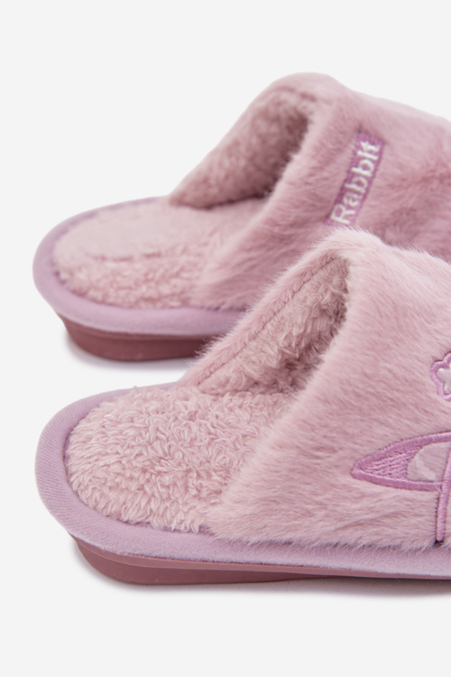 Kids slippers with purple fur Norene