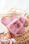 Rubber Moulded Slippers With Eco Fur Dark Pink Emmie