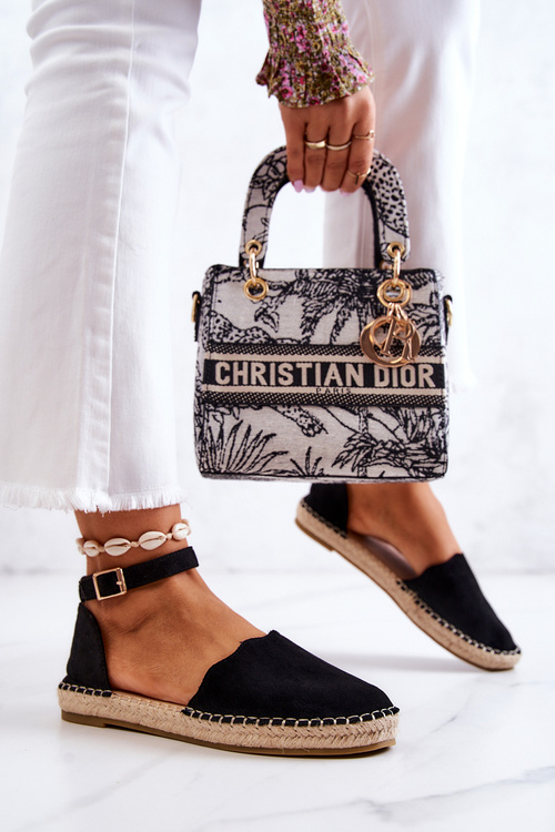 Women's Espadrilles With Buckle Black Bonetti