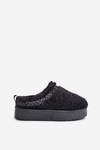 Platform Snow Boots with Sheepskin Black Mesirra