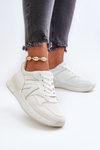 Women's White Faux Leather Sneakers Kaimans