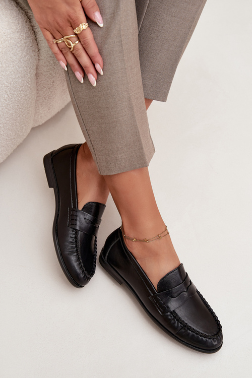 Women Loafers Made of Eco Leather Black Lilith