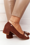 Suede Pumps On A Block Heel Sergio Leone PB142 Brown