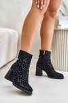 Women's Insulated Heeled Ankle Boots Black D&A MR880-085