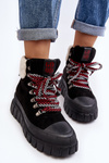 Trapery Botki Damskie Gruba Podeszwa Czarne Ralotta EV-372