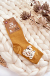 Women's Classic Cotton Socks With Teddy Bear Dark yellow