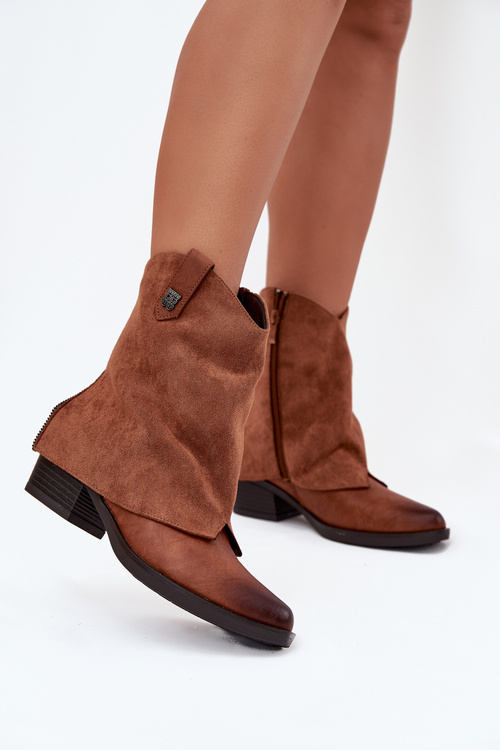 Insulated Cowboy Boots With Heel Camel Sylvette