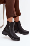 Women's Block Heel Boots with Heating Black Kalivana
