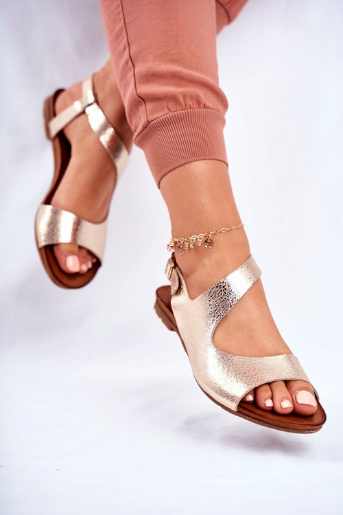 Women's Sandals Laura Mess 1116 Polish Leather Snake Gold Vollare