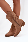 Women's cowboy boots on heel lined beige Lovelle