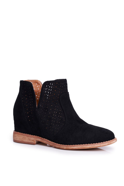 Openwork Boots On The Wedge S.Barski Black