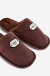 Men's Slippers With Embroidery Brown Presine