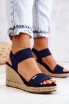 Women's Sandals On Wedge Big Star JJ274977 Navy blue