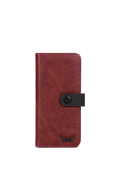 Women's Leather Zip Wallet Brown and Black Florience
