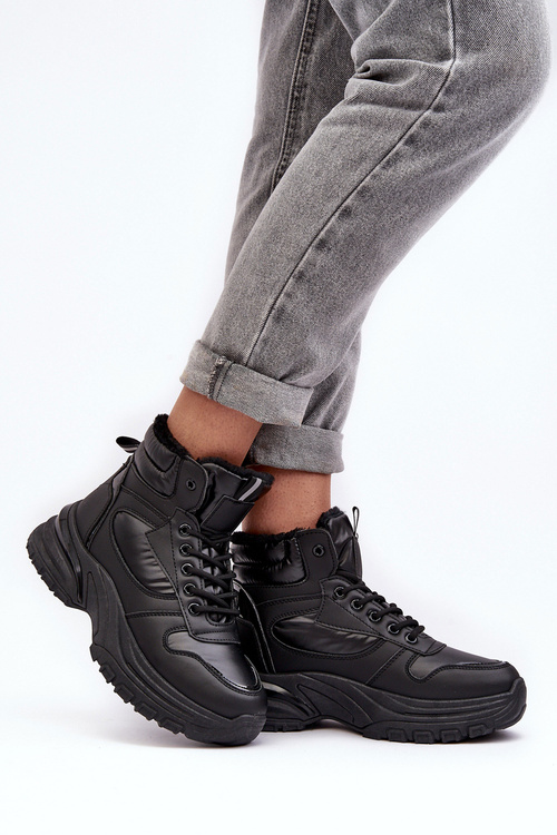 Women's Quilted Lace-Up Sport Shoes Black Dejana